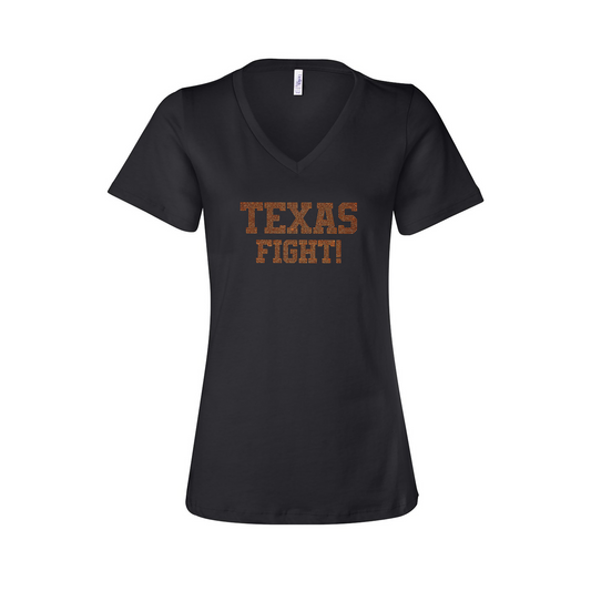 OFFICIALLY LICENSED: Texas Fight Bling V-Neck T-Shirt