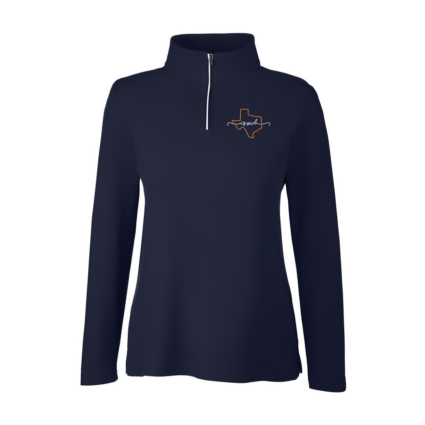 Script - Navy Women's Fusion ChromaSoft™ Pique Quarter-Zip