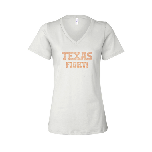 OFFICIALLY LICENSED: Texas Fight Bling V-Neck T-Shirt