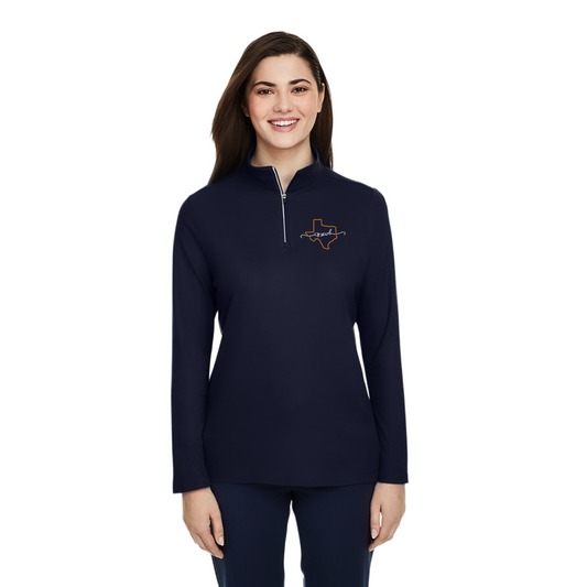 Script - White Women's Fusion ChromaSoft™ Pique Quarter-Zip Pullover