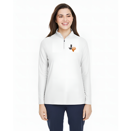 Texas - White Women's Fusion ChromaSoft™ Pique Quarter-Zip Pullover