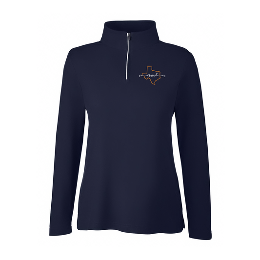 Script - White Women's Fusion ChromaSoft™ Pique Quarter-Zip Pullover